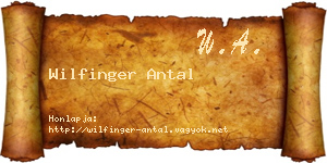 Wilfinger Antal névjegykártya